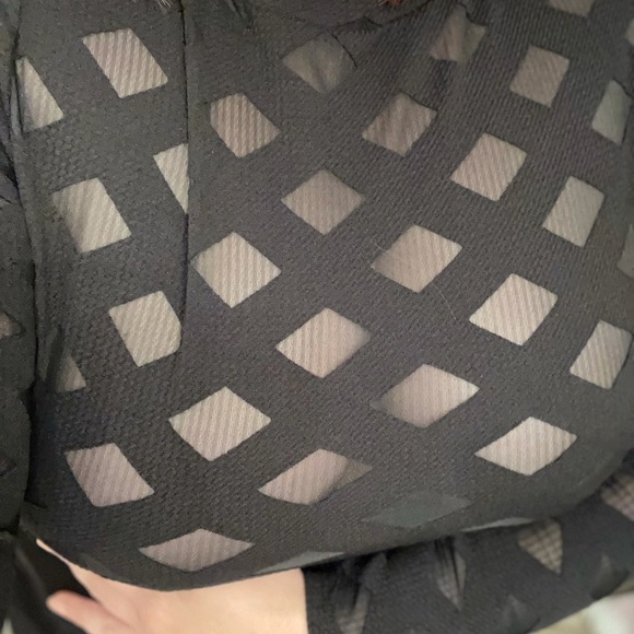 Cross Hatch Peek-a-Boo Bodysuit - Picture 3 of 5